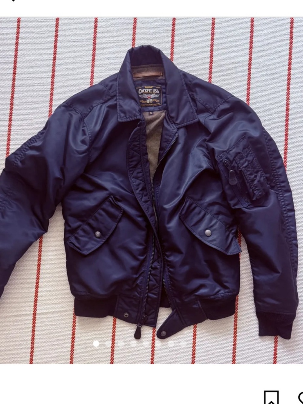 Cockpit USA M86 flight bomber jacket. Small